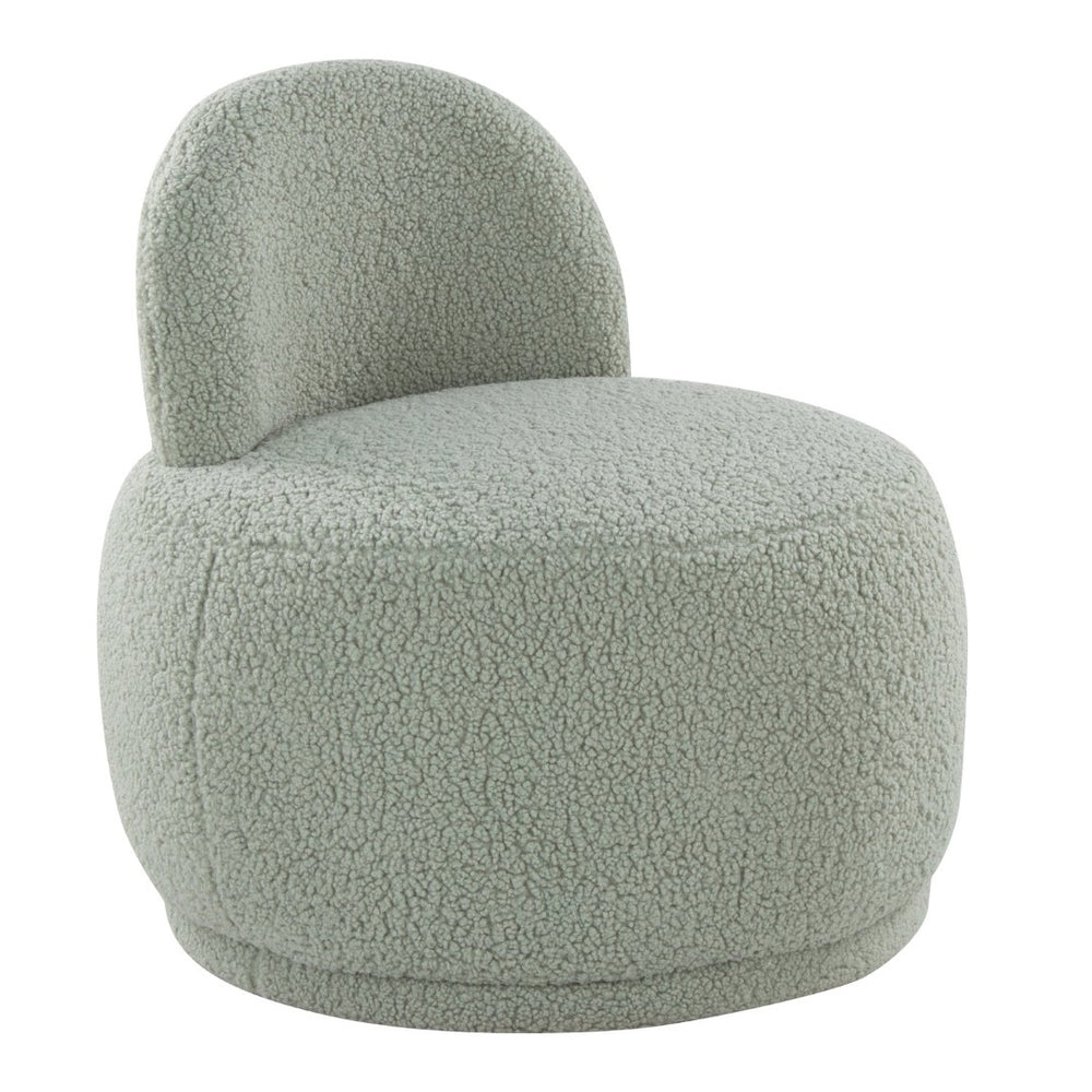 English Elm Contemporary Plush Faux Shearling Accent Chair Low Profile Modern Living Room Seat Green B202P290925