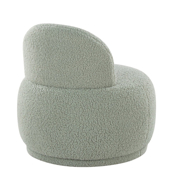 English Elm Contemporary Plush Faux Shearling Accent Chair Low Profile Modern Living Room Seat Green B202P290925