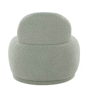English Elm Contemporary Plush Faux Shearling Accent Chair Low Profile Modern Living Room Seat Green B202P290925
