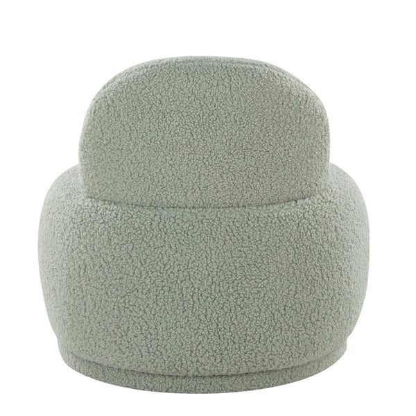 English Elm Contemporary Plush Faux Shearling Accent Chair Low Profile Modern Living Room Seat Green B202P290925