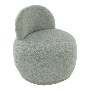 English Elm Contemporary Plush Faux Shearling Accent Chair Low Profile Modern Living Room Seat Green B202P290925