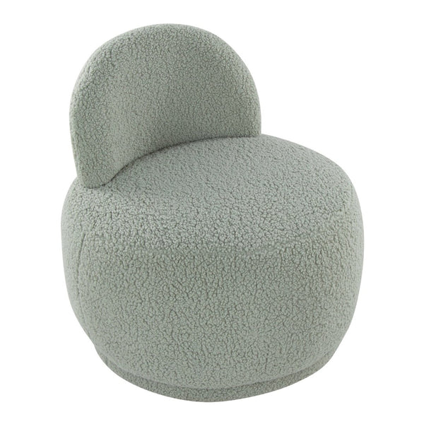 English Elm Contemporary Plush Faux Shearling Accent Chair Low Profile Modern Living Room Seat Green B202P290925