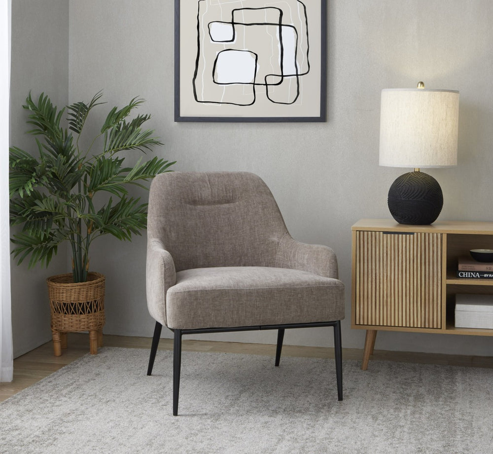 English Elm 1 Contemporary Accent Chair Fabric Seat Black Metal Frame for Living Room or Office B202P290928