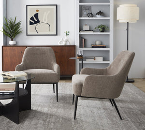 English Elm 1 Contemporary Accent Chair Fabric Seat Black Metal Frame for Living Room or Office B202P290928