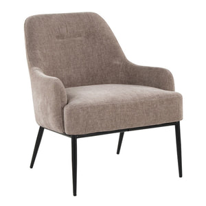 English Elm 1 Contemporary Accent Chair Fabric Seat Black Metal Frame for Living Room or Office B202P290928