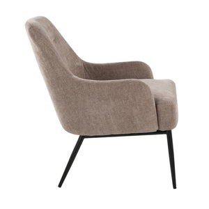 English Elm 1 Contemporary Accent Chair Fabric Seat Black Metal Frame for Living Room or Office B202P290928