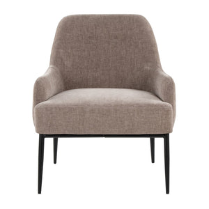 English Elm 1 Contemporary Accent Chair Fabric Seat Black Metal Frame for Living Room or Office B202P290928