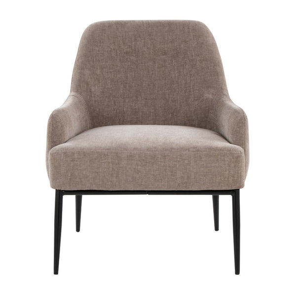 English Elm 1 Contemporary Accent Chair Fabric Seat Black Metal Frame for Living Room or Office B202P290928