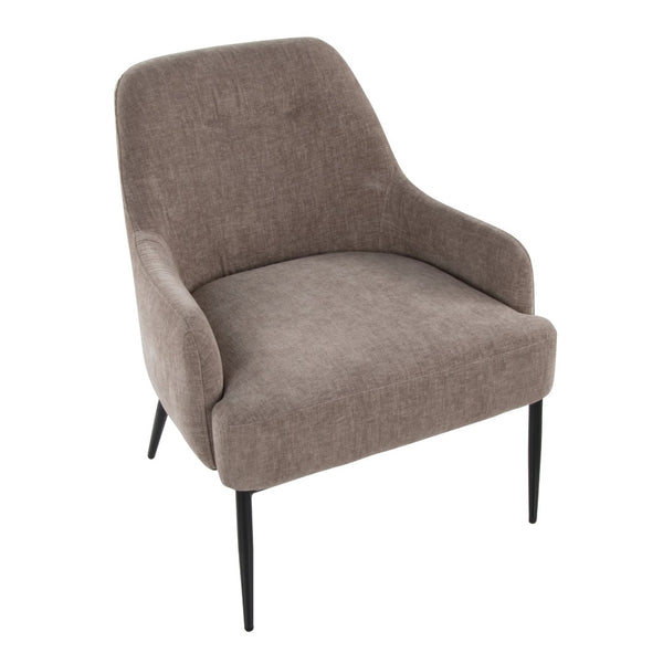 English Elm 1 Contemporary Accent Chair Fabric Seat Black Metal Frame for Living Room or Office B202P290928