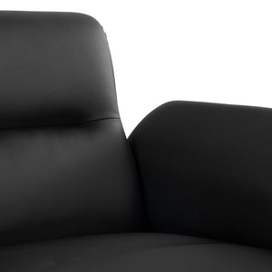 English Elm Contemporary Sculptural Faux Leather Accent Chair with Powder Coated Metal Legs Black B202P290931
