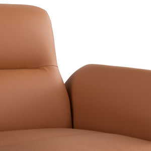 English Elm Contemporary Sculptural Faux Leather Accent Chair with Powder Coated Metal Legs Camel B202P290932