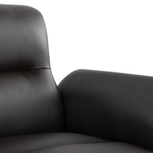 English Elm Contemporary Sculptural Faux Leather Accent Chair with Powder Coated Metal Legs Espresso B202P290933