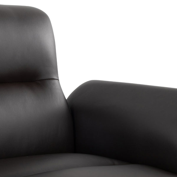 English Elm Contemporary Sculptural Faux Leather Accent Chair with Powder Coated Metal Legs Espresso B202P290933