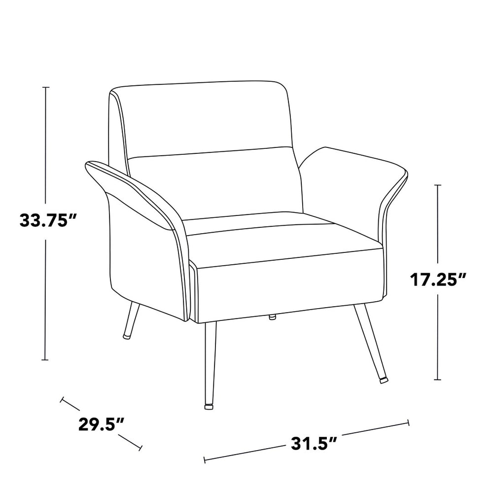 English Elm Contemporary Sculptural Faux Leather Accent Chair with Powder Coated Metal Legs Espresso B202P290933