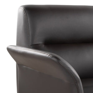 English Elm Contemporary Sculptural Faux Leather Accent Chair with Powder Coated Metal Legs Espresso B202P290933