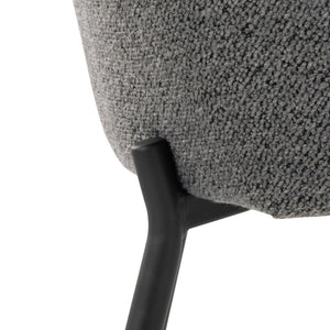 English Elm Contemporary Dark Grey Fabric Dining Chair Set Matte Black Metal Frame Urban Style B202P290936