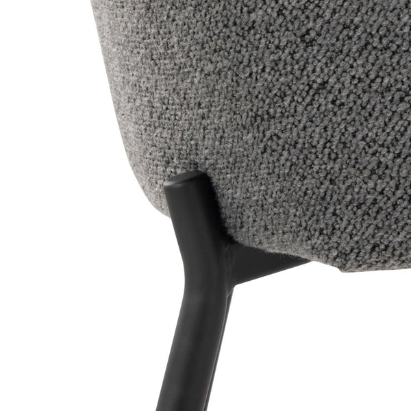 English Elm Contemporary Dark Grey Fabric Dining Chair Set Matte Black Metal Frame Urban Style B202P290936