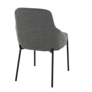 English Elm Contemporary Dark Grey Fabric Dining Chair Set Matte Black Metal Frame Urban Style B202P290936