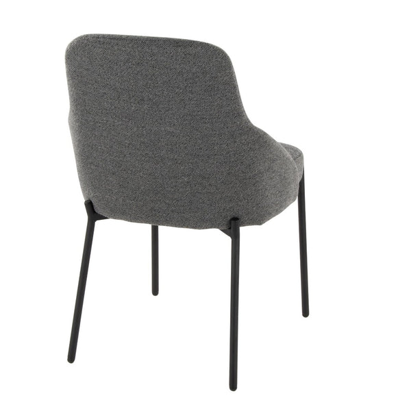 English Elm Contemporary Dark Grey Fabric Dining Chair Set Matte Black Metal Frame Urban Style B202P290936