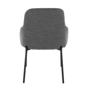 English Elm Contemporary Dark Grey Fabric Dining Chair Set Matte Black Metal Frame Urban Style B202P290936