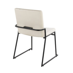 English Elm Contemporary Velvet Upholstered Dining Chairs Matte Metal Frame Modern Set of 2 Cream B202P290945