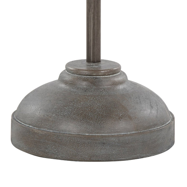 English Elm 61" Polyresin Wood Grain Floor Lamp with Tapered Linen Shade for Living Room Decor B202P290955