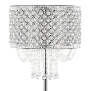 English Elm 60" Polished Chrome Floor Lamp with Crystal Drum Shade for Glam Living Rooms B202P290956