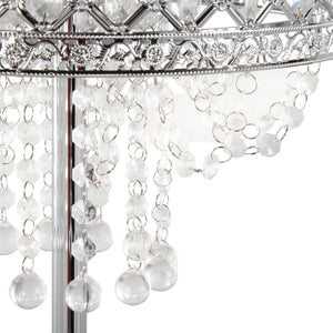 English Elm 60" Polished Chrome Floor Lamp with Crystal Drum Shade for Glam Living Rooms B202P290956