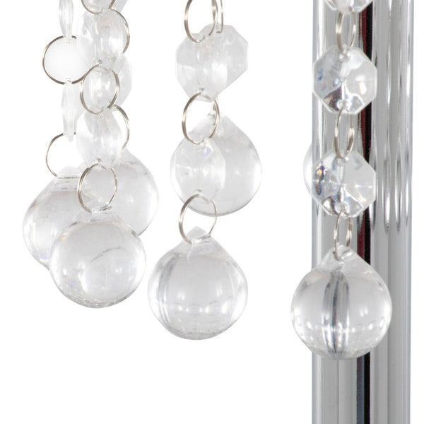 English Elm 60" Polished Chrome Floor Lamp with Crystal Drum Shade for Glam Living Rooms B202P290956
