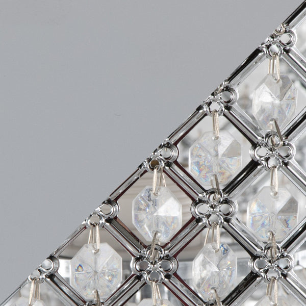 English Elm 60" Polished Chrome Floor Lamp with Crystal Drum Shade for Glam Living Rooms B202P290956