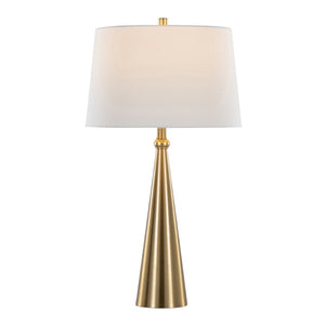 English Elm 30" Gold Metal Art Deco Table Lamp Set Brushed Linen Shade Glamorous Bedside Pair B202P290968