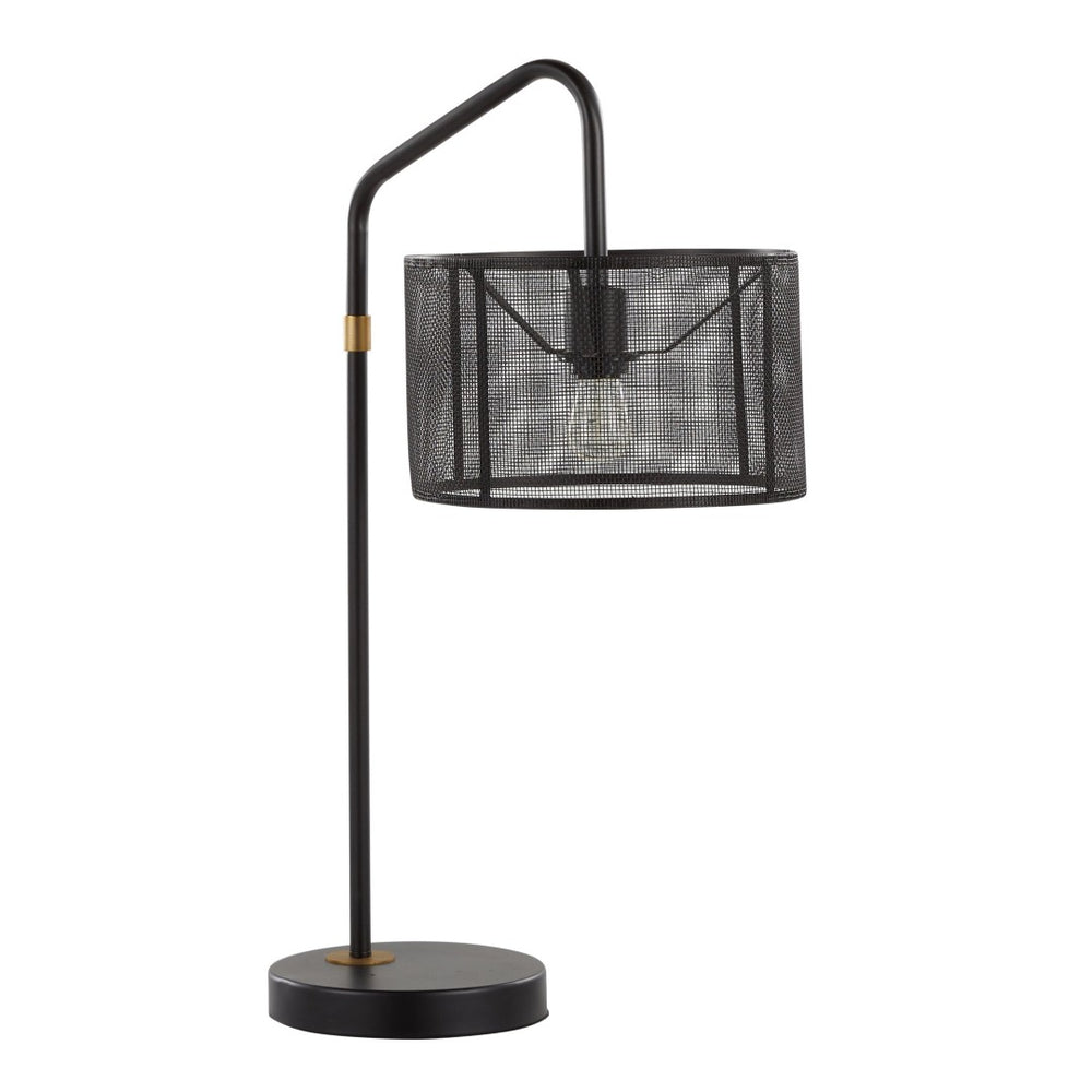 English Elm 27" Industrial Contemporary Metal Mesh Task Lamps with Usb Port Oil Bronze Set of 2 B202P290975