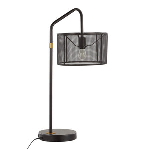 English Elm 27" Industrial Contemporary Metal Mesh Task Lamps with Usb Port Oil Bronze Set of 2 B202P290975