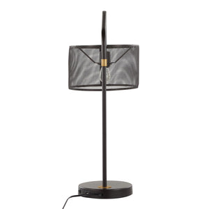 English Elm 27" Industrial Contemporary Metal Mesh Task Lamps with Usb Port Oil Bronze Set of 2 B202P290975