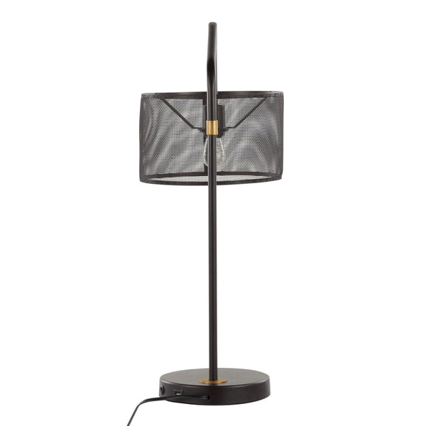 English Elm 27" Industrial Contemporary Metal Mesh Task Lamps with Usb Port Oil Bronze Set of 2 B202P290975