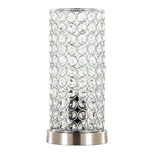 English Elm 11" Uplight Table Lamp Set of 2 Crystal Chrome Brushed Nickel Transitional Accent B202P290977