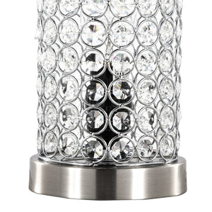 English Elm 11" Uplight Table Lamp Set of 2 Crystal Chrome Brushed Nickel Transitional Accent B202P290977