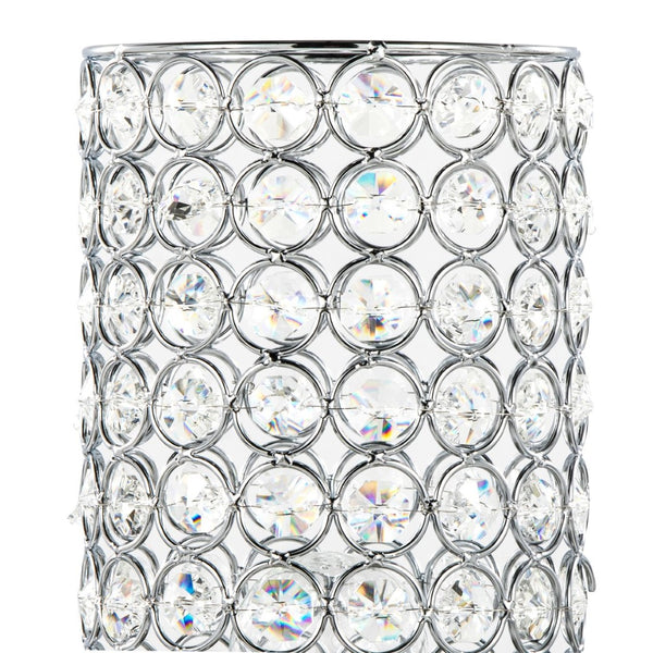 English Elm 11" Uplight Table Lamp Set of 2 Crystal Chrome Brushed Nickel Transitional Accent B202P290977