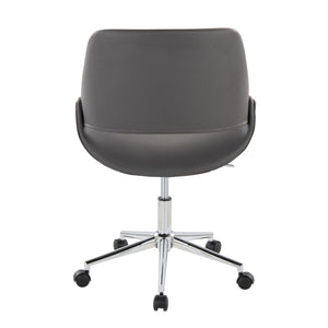 English Elm Contemporary Faux Leather Swivel Office Chair with Padded Seat and Metal Base Gray Chrome Metal B202P290988