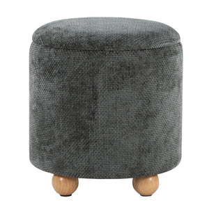 English Elm Contemporary Cube Storage Ottomans with Green Upholstery and Bun Feet Set of 2 B202P291001