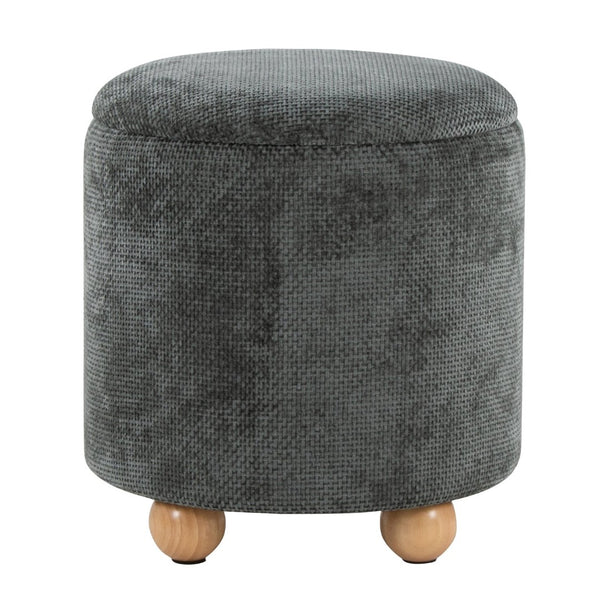 English Elm Contemporary Cube Storage Ottomans with Green Upholstery and Bun Feet Set of 2 B202P291001