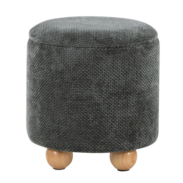 English Elm Contemporary Cube Storage Ottomans with Green Upholstery and Bun Feet Set of 2 B202P291001