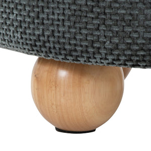 English Elm Contemporary Cube Storage Ottomans with Green Upholstery and Bun Feet Set of 2 B202P291001