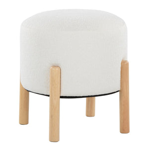 English Elm Contemporary Cube Storage Ottomans with Green Upholstery and Bun Feet Set of 2 Cream B202P291008