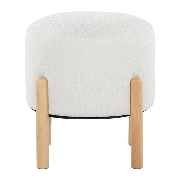 English Elm Contemporary Cube Storage Ottomans with Green Upholstery and Bun Feet Set of 2 Cream B202P291008