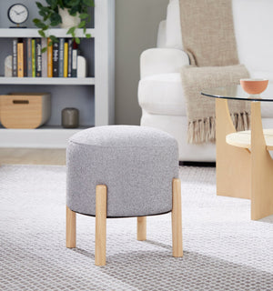 English Elm Contemporary Cube Storage Ottomans with Green Upholstery and Bun Feet Set of 2 Gray B202P291009