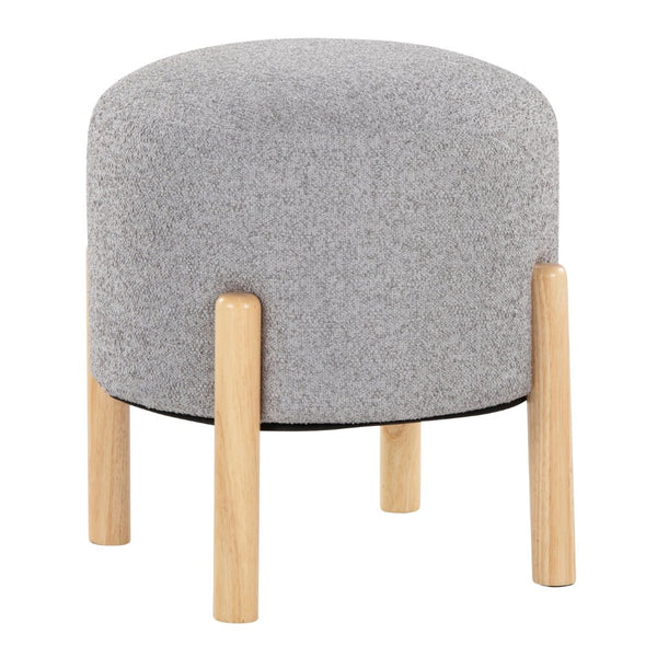 English Elm Contemporary Cube Storage Ottomans with Green Upholstery and Bun Feet Set of 2 Gray B202P291009