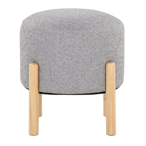 English Elm Contemporary Cube Storage Ottomans with Green Upholstery and Bun Feet Set of 2 Gray B202P291009