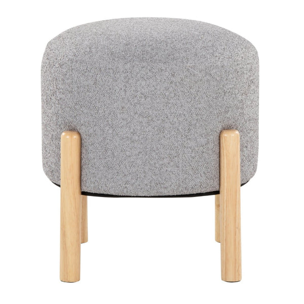 English Elm Contemporary Cube Storage Ottomans with Green Upholstery and Bun Feet Set of 2 Gray B202P291009