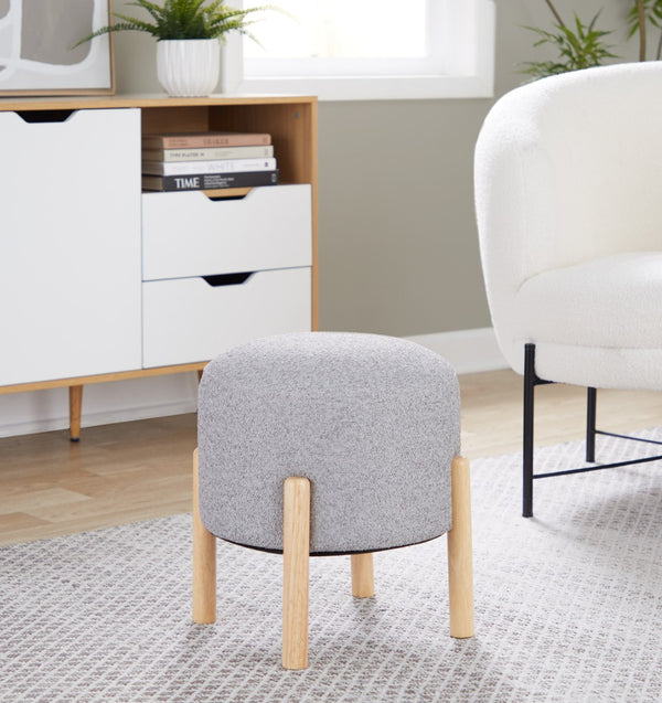 English Elm Contemporary Cube Storage Ottomans with Green Upholstery and Bun Feet Set of 2 Gray B202P291009
